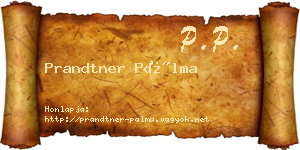 Prandtner Pálma névjegykártya